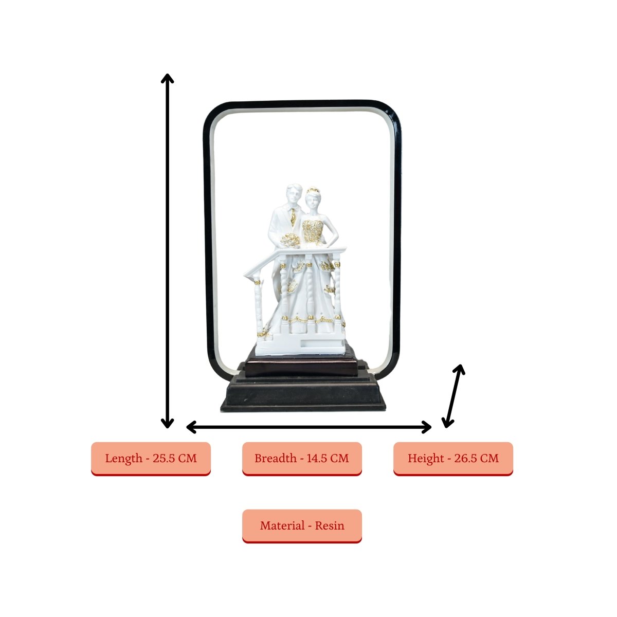 Sowpeace Eternal Bond Radiance Figurine | Elegant White Resin Decorative Sculpture for Home Décor & Gifting