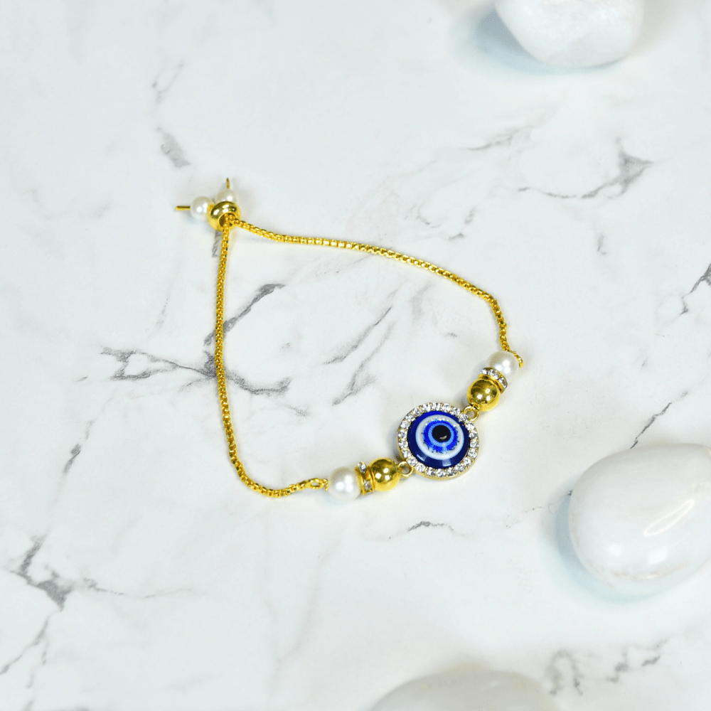 Sowpeace Evil Eye Luxe Bracelet | Stylish Stainless Steel One‑Size Adjustable Protective Jewelry for Women & Men