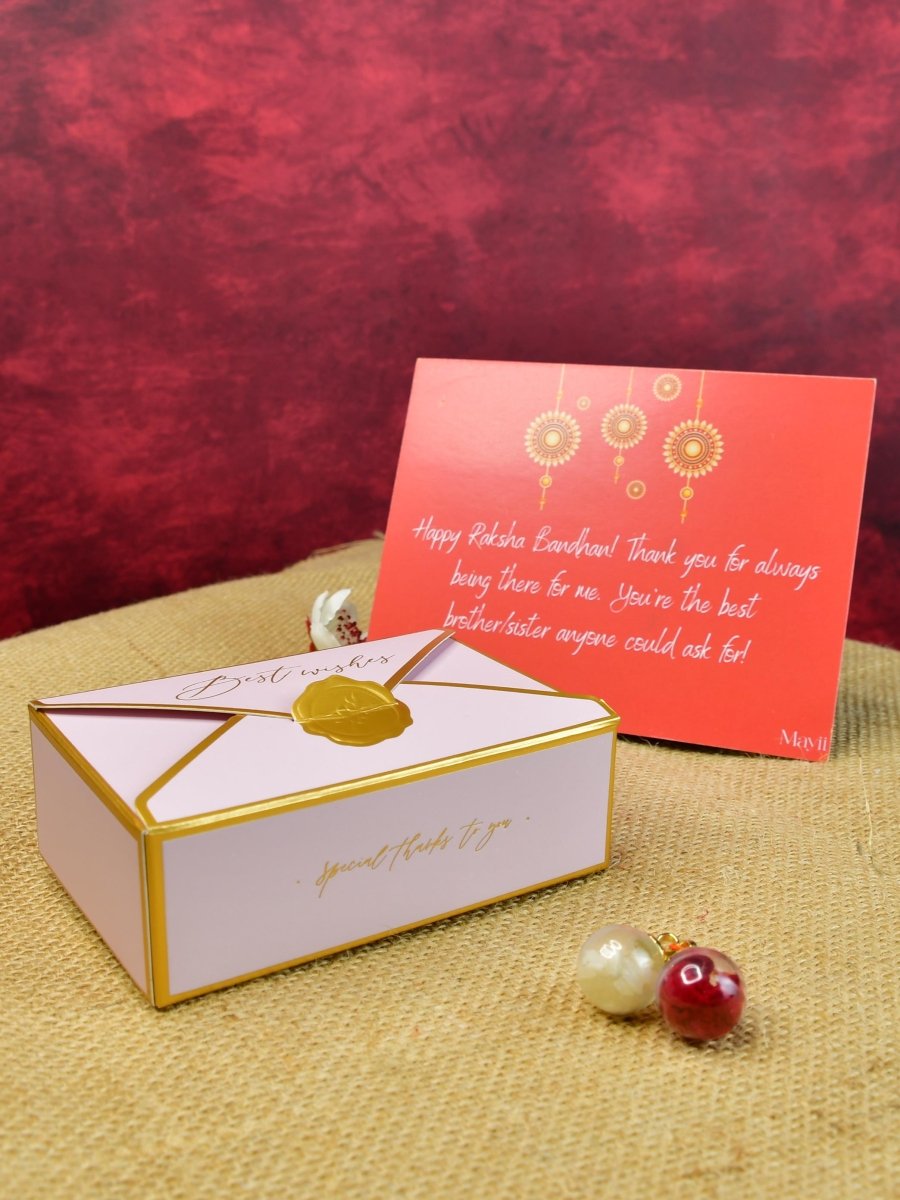 Sowpeace Exquisite Bhai Behen Rakhi Pack of 1 with Roli Chawal and Greeting card combo for Raksha Bandhan and Gifting