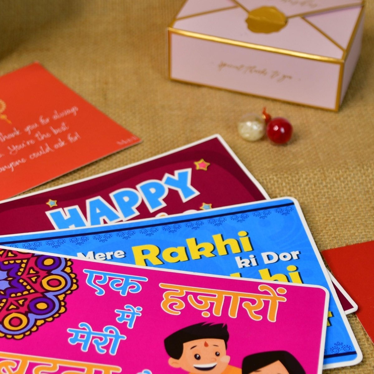 Sowpeace Exquisite Bhai Behen Rakhi Pack of 1 with Roli Chawal and Greeting card combo for Raksha Bandhan and Gifting