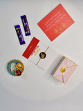 Sowpeace Exquisite Bhai Behen Rakhi Pack of 1 with Roli Chawal Thali, two Chocolates, and Greeting card combo for Raksha Bandhan and Gifting - Rakhi - Sowpeace - Default Title - RAK - BB - HND - P2 - Sowpeace