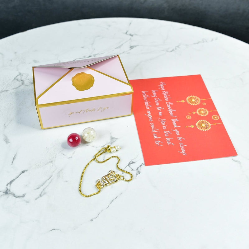 Sowpeace Exquisite BHAI Rakhi Pack of 1 with Roli Chawal and Greeting card combo for Raksha Bandhan and Gifting – view 1