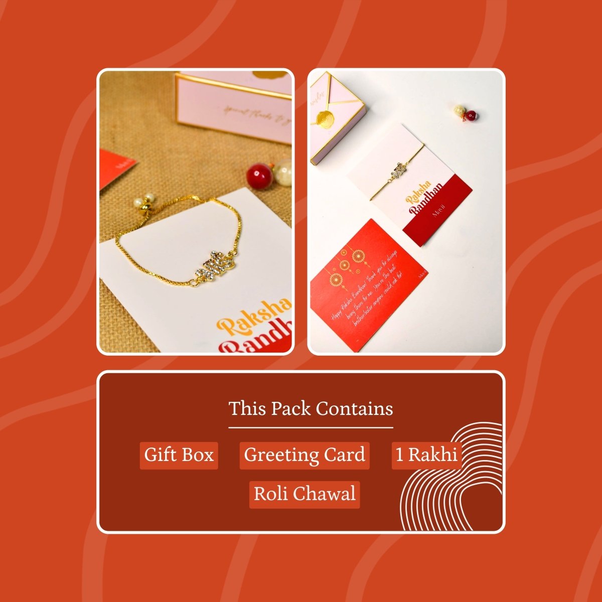 Sowpeace Exquisite BHAI Rakhi Pack of 1 with Roli Chawal and Greeting card combo for Raksha Bandhan and Gifting