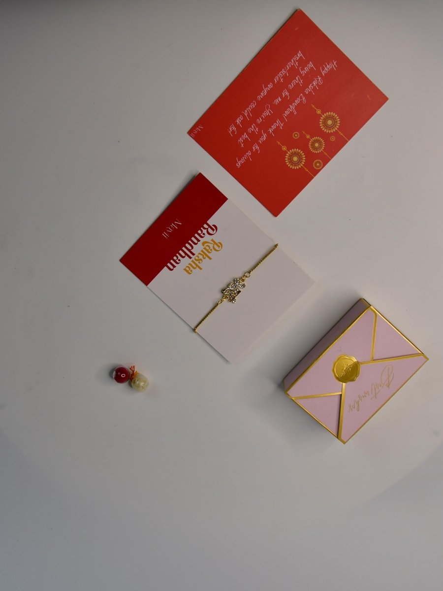 Sowpeace Exquisite BHAI Rakhi Pack of 1 with Roli Chawal Thali, two Chocolates, and Greeting card combo for Raksha Bandhan and Gifting