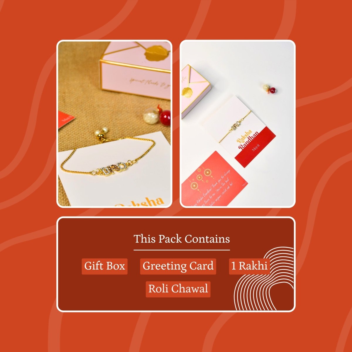 Sowpeace Exquisite BRO Rakhi Pack of 1 with Roli Chawal and Greeting card combo for Raksha Bandhan and Gifting - Sowpeace - 