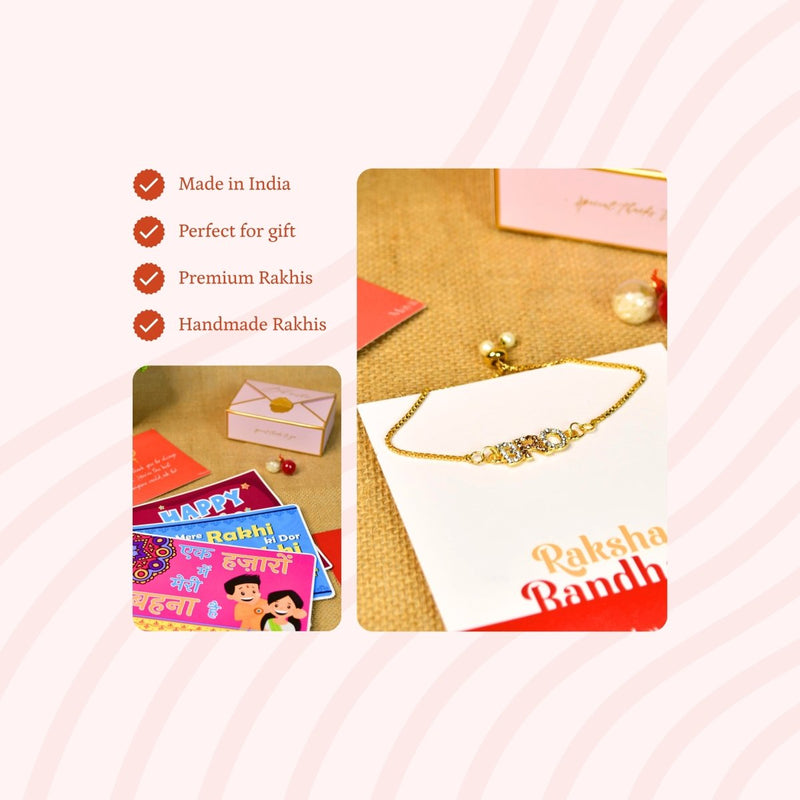 Sowpeace Exquisite BRO Rakhi Pack of 1 with Roli Chawal and Greeting card combo for Raksha Bandhan and Gifting – view 6