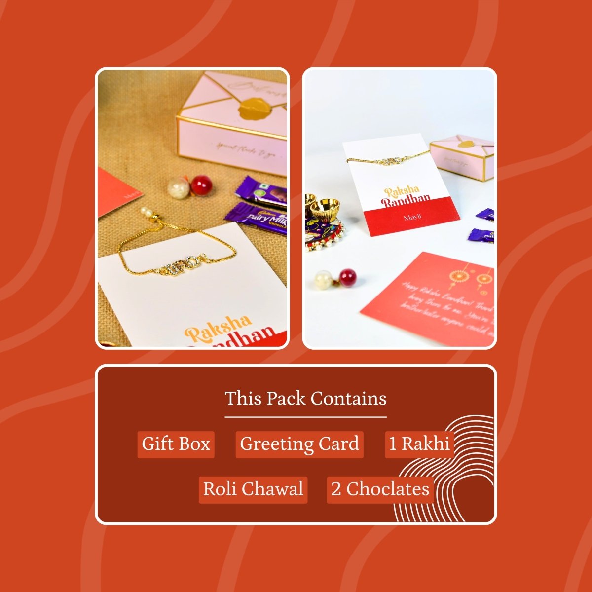 Sowpeace Exquisite BRO Rakhi Pack of 1 with Roli Chawal and Greeting card combo for Raksha Bandhan and Gifting - Sowpeace - 