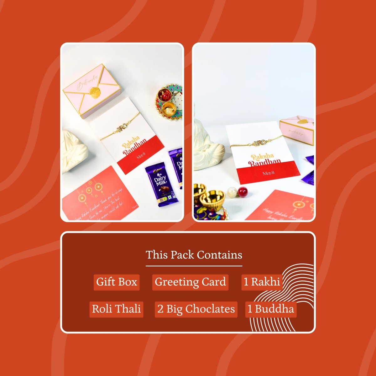 Sowpeace Exquisite BRO Rakhi Pack of 1 with Roli Chawal and Greeting card combo for Raksha Bandhan and Gifting - Sowpeace - 