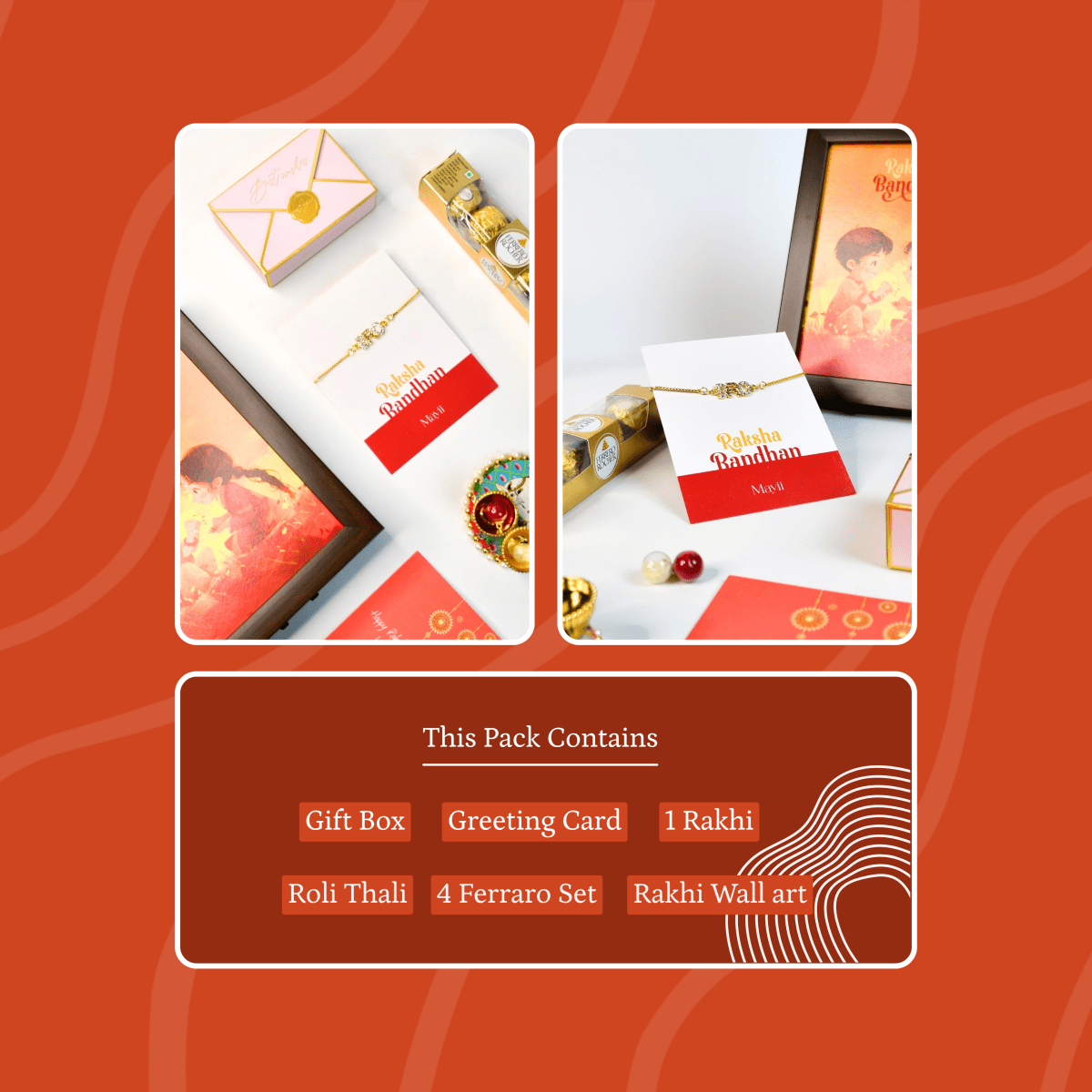 Sowpeace Exquisite BRO Rakhi Pack of 1 with Roli Chawal and Greeting card combo for Raksha Bandhan and Gifting - Sowpeace - 