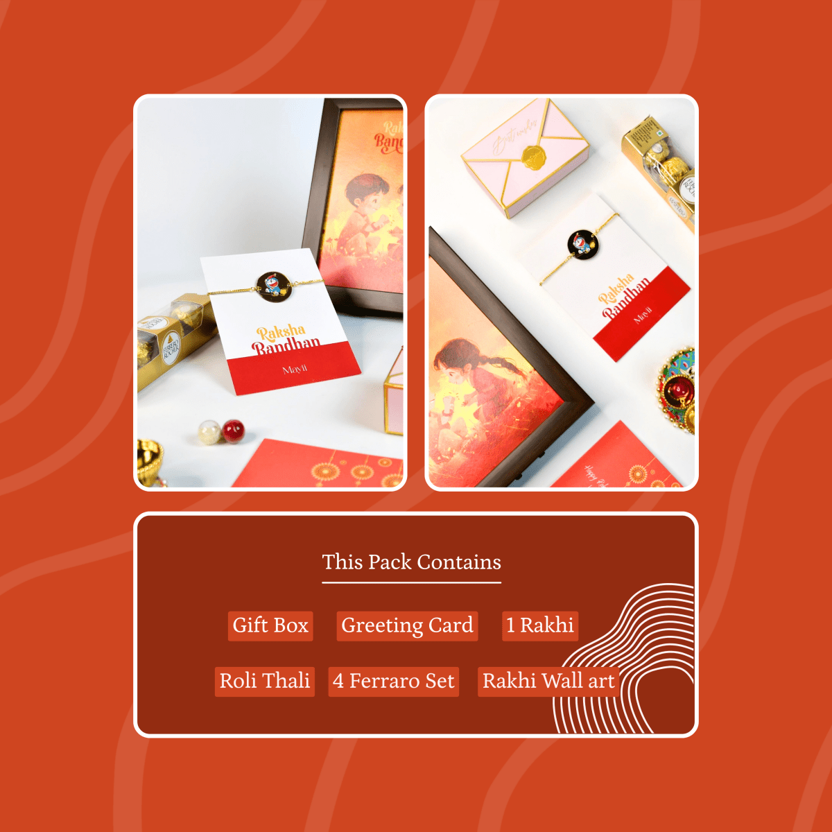 Sowpeace Exquisite Doraemon Rakhi Pack of 1 with Roli Chawal and Greeting card combo for Raksha Bandhan and Gifting - Sowpeace - 