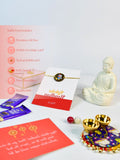 Sowpeace Exquisite Doraemon Rakhi Pack of 1 with Roli Chawal Thali, Chocolates, Buddha and Greeting card combo for Raksha Bandhan and Gifting - Rakhi - Sowpeace - Sowpeace Exquisite Doraemon Rakhi Pack of 1 with Roli Chawal Thali, Chocolates, Buddha and Greeting card combo for Raksha Bandhan and Gifting - RAK - DORA - HND - P4 - Sowpeace