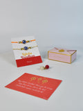 Sowpeace Exquisite Evil Eye Rakhi Pack of 1 with Roli Chawal and Greeting card combo for Raksha Bandhan and Gifting - Rakhi - Sowpeace - Default Title - RAK - EVI - HND - P1 - Sowpeace