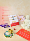 Sowpeace Exquisite Evil Eye Rakhi Pack of 1 with Roli Chawal Thali, Chocolates, Buddha and Greeting card combo for Raksha Bandhan and Gifting - Rakhi - Sowpeace - Sowpeace Exquisite Evil Eye Rakhi Pack of 1 with Roli Chawal Thali, Chocolates, Buddha and Greeting card combo for Raksha Bandhan and Gifting - RAK - EVI - HND - P4 - Sowpeace