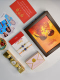 Sowpeace Exquisite Evil Eye Rakhi Pack of 1 with Roli Chawal Thali, Chocolates, Photo Frame, Poloroids and Greeting card combo for Raksha Bandhan and Gifting - Rakhi - Sowpeace - Sowpeace Exquisite Evil Eye Rakhi Pack of 1 with Roli Chawal Thali, Chocolates, Photo Frame, Poloroids and Greeting card combo for Raksha Bandhan and Gifting - RAK - EVI - HND - P7 - Sowpeace