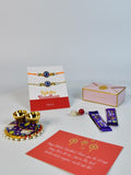 Sowpeace Exquisite Evil Eye Rakhi Pack of 1 with Roli Chawal Thali, two Chocolates, and Greeting card combo for Raksha Bandhan and Gifting - Rakhi - Sowpeace - Default Title - RAK - EVI - HND - P2 - Sowpeace