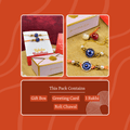 Sowpeace Exquisite Evil Eye Rakhi Pack of 2 with Roli Chawal and Greeting card combo for Raksha Bandhan and Gifting - Sowpeace - 