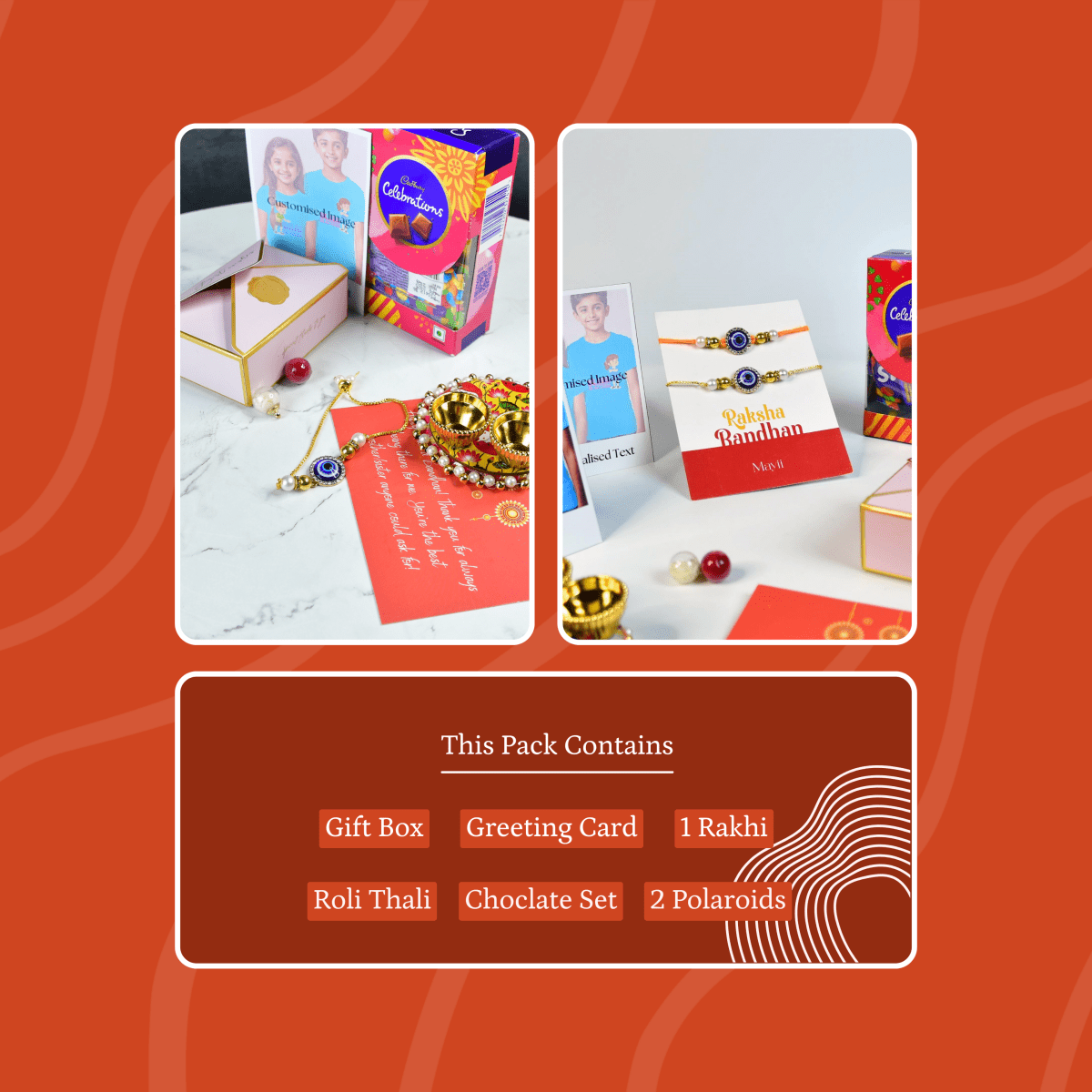 Sowpeace Exquisite Evil Eye Rakhi Pack of 2 with Roli Chawal and Greeting card combo for Raksha Bandhan and Gifting - Sowpeace - 