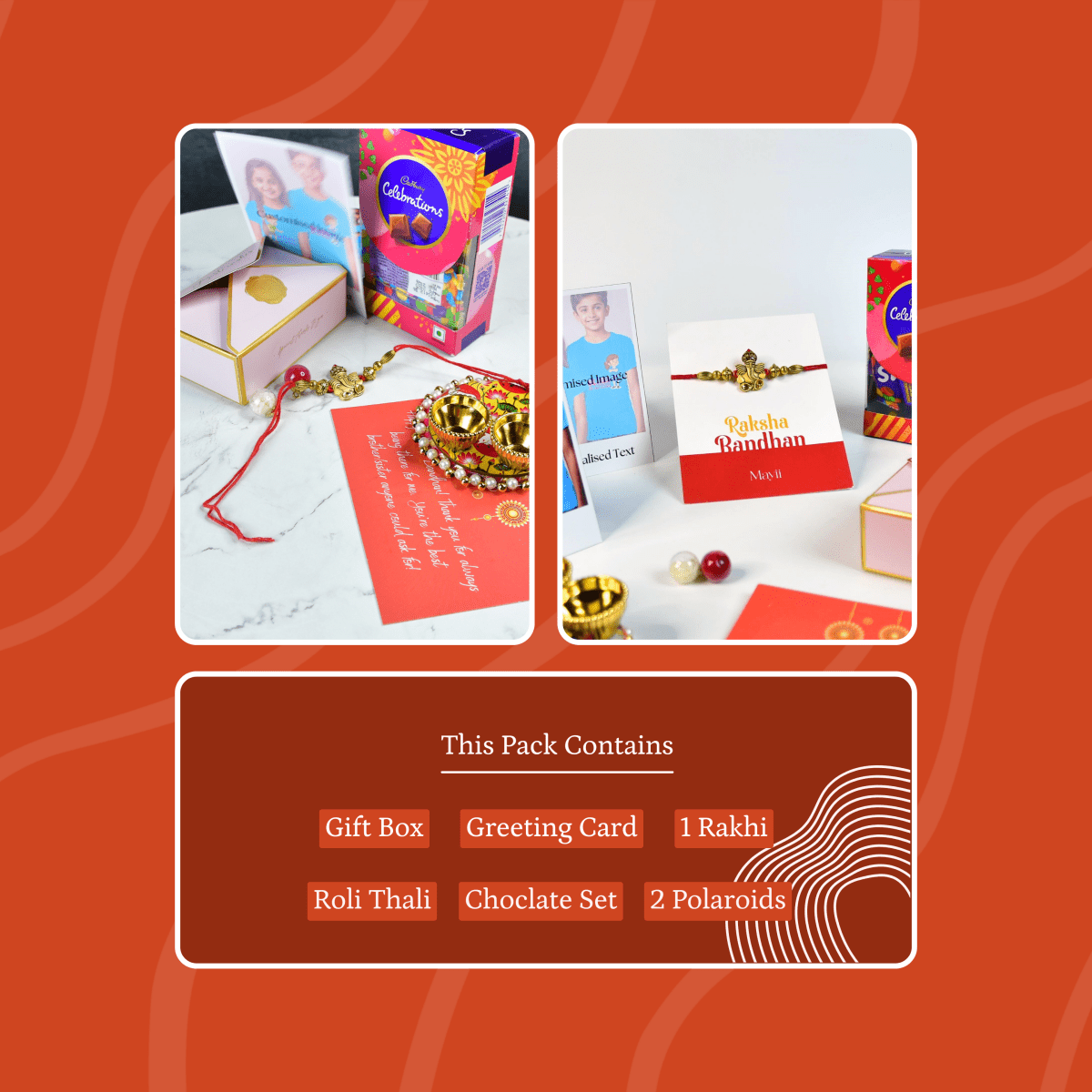 Sowpeace Exquisite Golden Ganesha Rakhi Pack of 1 with Roli Chawal and Greeting card combo for Raksha Bandhan and Gifting