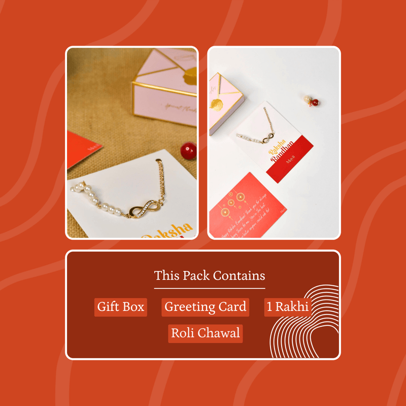 Sowpeace Exquisite Infinite Rakhi Pack of 1 with Roli Chawal and Greeting card combo for Raksha Bandhan and Gifting – view 7