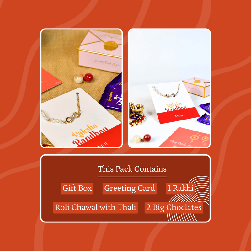 Sowpeace Exquisite Infinite Rakhi Pack of 1 with Roli Chawal and Greeting card combo for Raksha Bandhan and Gifting – view 9