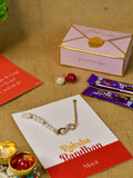 Sowpeace Exquisite Infinite Rakhi Pack of 1 with Roli Chawal Thali, two Chocolates, and Greeting card combo for Raksha Bandhan and Gifting - Rakhi - Sowpeace - Default Title - RAK - INF - HND - P2 - Sowpeace