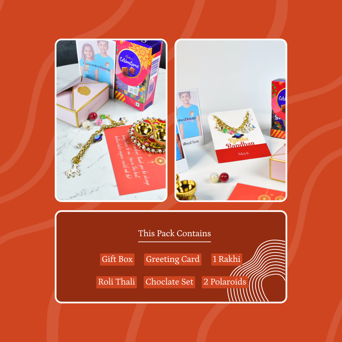 Sowpeace Exquisite Metal Abstract Rakhi Pack of 1 with Roli Chawal and Greeting card combo for Raksha Bandhan and Gifting