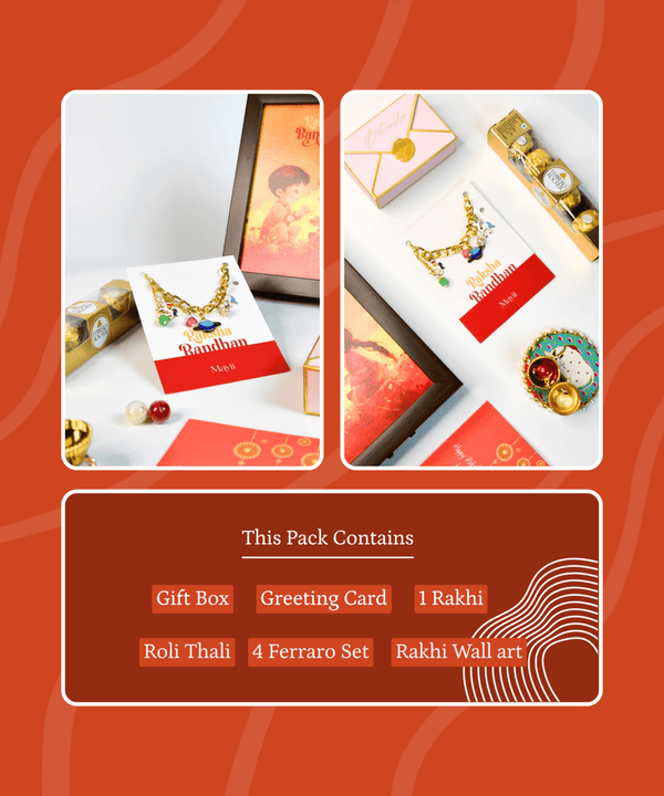 Sowpeace Exquisite Metal Abstract Rakhi Pack of 1 with Roli Chawal and Greeting card combo for Raksha Bandhan and Gifting — image 12