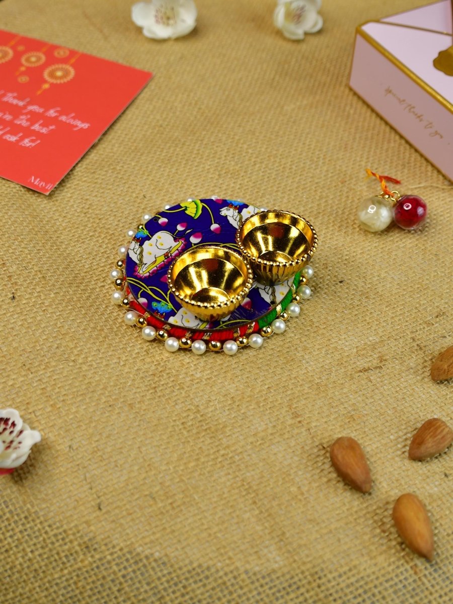 Sowpeace Exquisite Peacock Rakhi Pack of 1 with Roli Chawal and Greeting card combo for Raksha Bandhan and Gifting