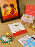 Sowpeace Exquisite Peacock Rakhi Pack of 1 with Roli Chawal Thali, Chocolates, Photo Frame, Poloroids and Greeting card combo for Raksha Bandhan and Gifting - Rakhi - Sowpeace - Default Title - RAK - CIRPK - HND - P7 - Sowpeace