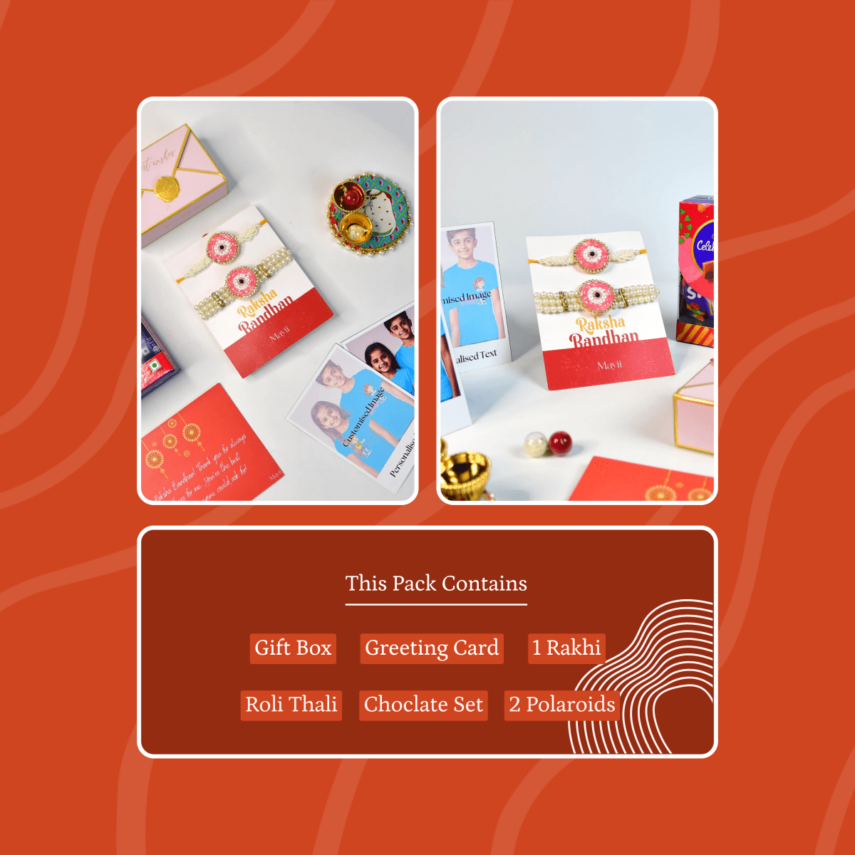 Sowpeace Exquisite Pink Circle Rakhi Pack of 2 with Roli Chawal and Greeting card combo for Raksha Bandhan and Gifting