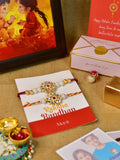 Sowpeace Exquisite Red Centre Flower Rakhi Pack of 1 with Roli Chawal Thali, Chocolates, Photo Frame, Poloroids and Greeting card combo for Raksha Bandhan and Gifting - Rakhi - Sowpeace - Default Title - RAK - CRFL - HND - P7 - Sowpeace