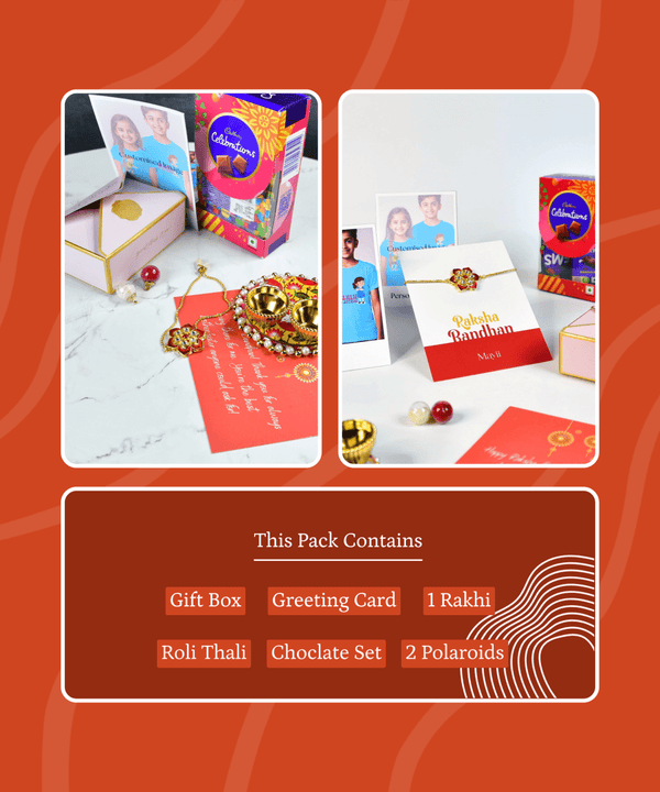 Sowpeace Exquisite Red Flower Rakhi Pack of 1 with Roli Chawal and Greeting card combo for Raksha Bandhan and Gifting — image 10