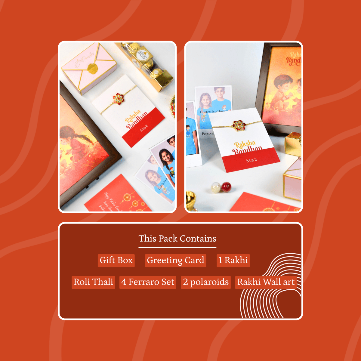 Sowpeace Exquisite Red Flower Rakhi Pack of 1 with Roli Chawal and Greeting card combo for Raksha Bandhan and Gifting