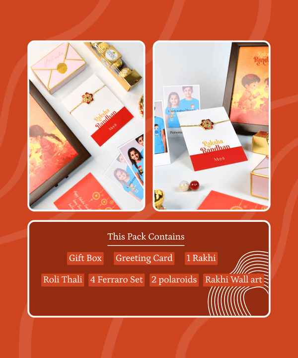 Sowpeace Exquisite Red Flower Rakhi Pack of 1 with Roli Chawal and Greeting card combo for Raksha Bandhan and Gifting — image 12