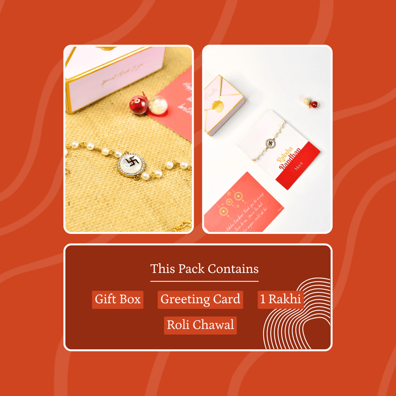 Sowpeace Exquisite Swastik Rakhi Pack of 1 with Roli Chawal and Greeting card combo for Raksha Bandhan and Gifting – view 3