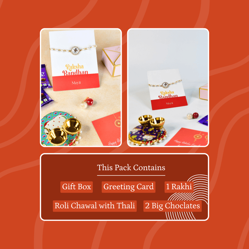 Sowpeace Exquisite Swastik Rakhi Pack of 1 with Roli Chawal and Greeting card combo for Raksha Bandhan and Gifting – view 10