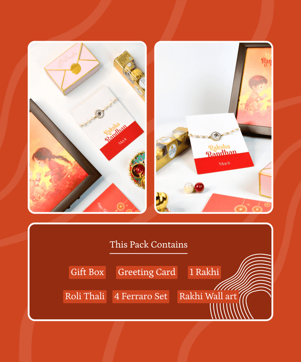 Sowpeace Exquisite Swastik Rakhi Pack of 1 with Roli Chawal and Greeting card combo for Raksha Bandhan and Gifting — image 13
