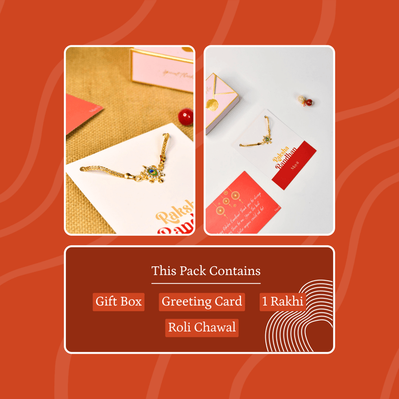 Sowpeace Exquisite Turtle Rakhi Pack of 1 with Roli Chawal and Greeting card combo for Raksha Bandhan and Gifting – view 8