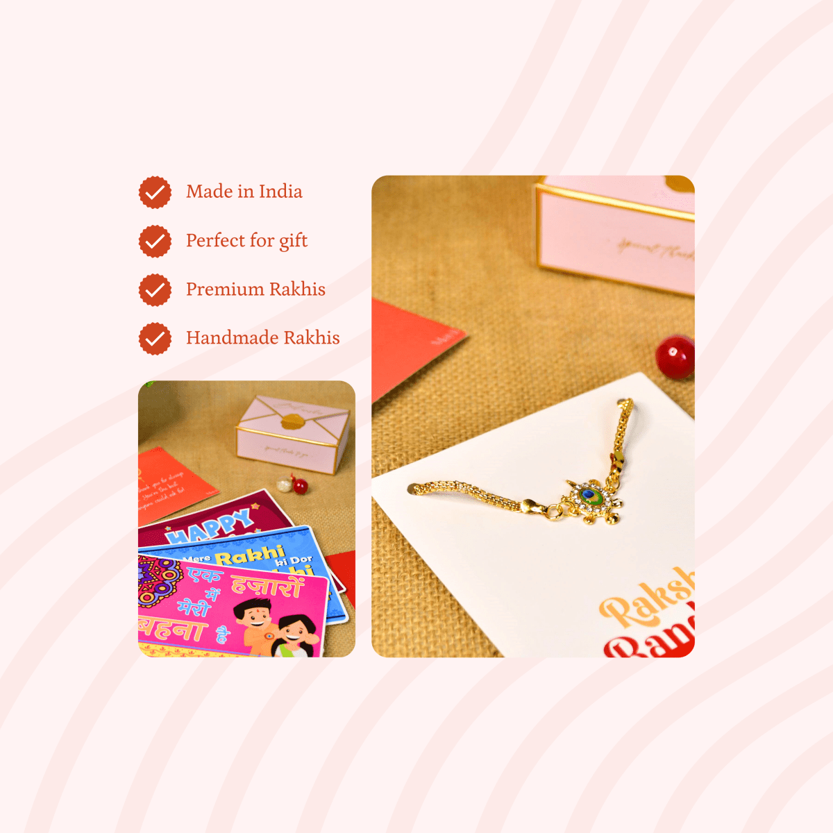 Sowpeace Exquisite Turtle Rakhi Pack of 1 with Roli Chawal and Greeting card combo for Raksha Bandhan and Gifting - Sowpeace - 