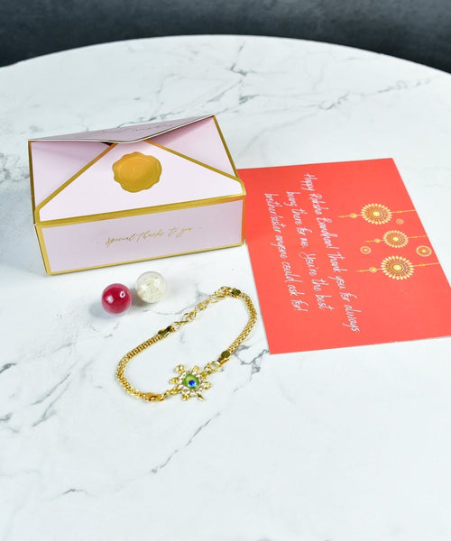 Sowpeace Exquisite Turtle Rakhi Pack of 1 with Roli Chawal and Greeting card combo for Raksha Bandhan and Gifting
