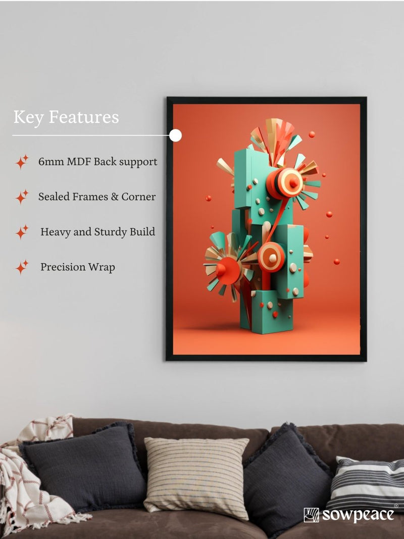 Sowpeace: Find Peace in Winter's Abstract Embrace – Premium Handcrafted Canvas Art for Stylish Winter Home Decor – view 6
