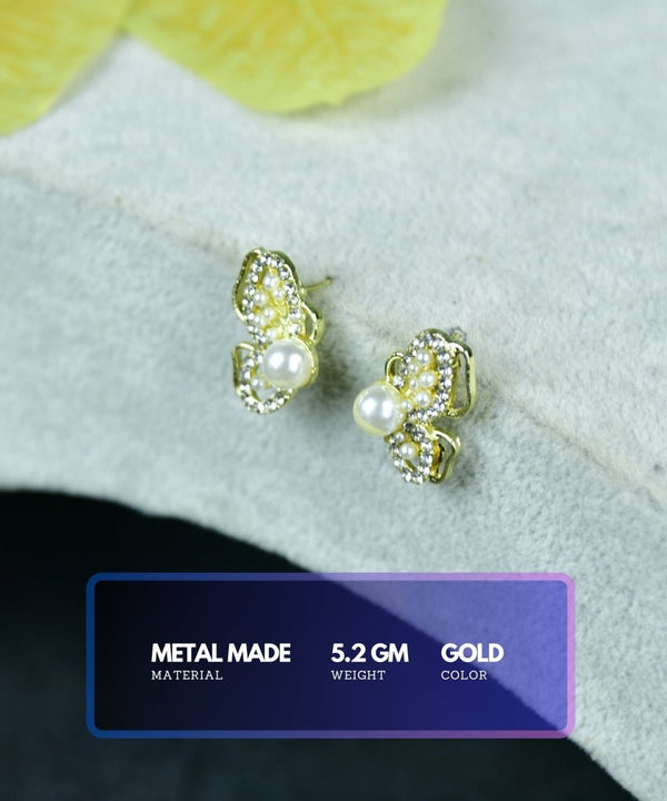 Sowpeace Floral Bead Gold Stainless Steel Earrings | Elegant One‑Size Lightweight Jewelry for Women & Daily Wear — image 4
