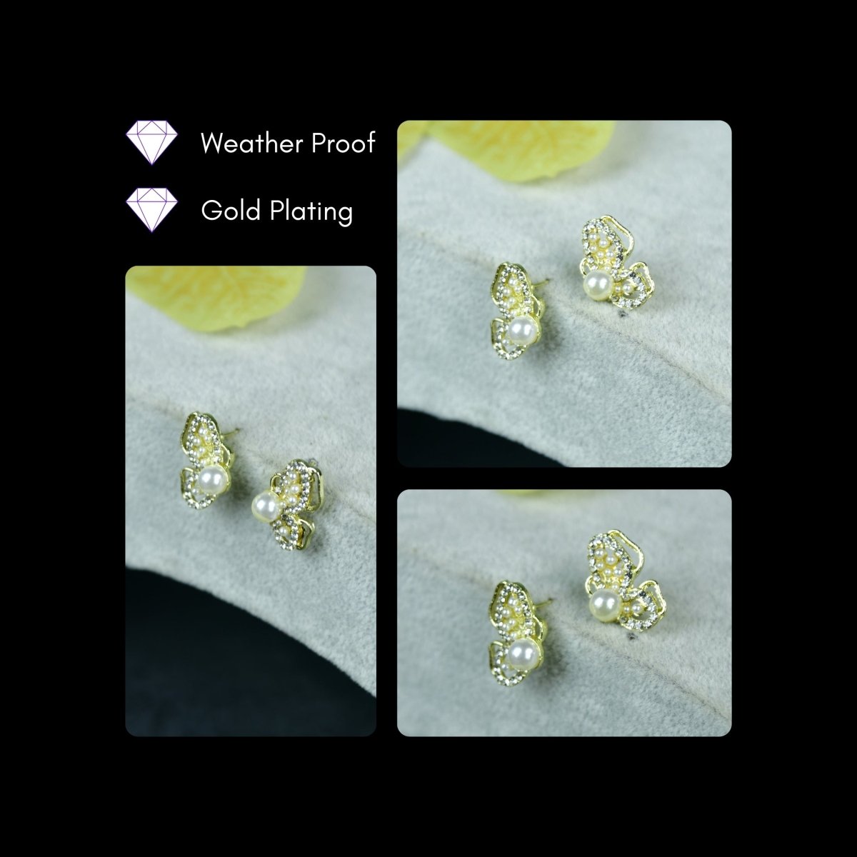 Sowpeace Floral Bead Gold Stainless Steel Earrings | Elegant One‑Size Lightweight Jewelry for Women & Daily Wear - Sowpeace - 