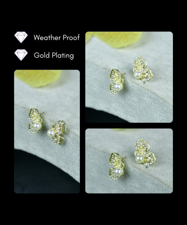 Sowpeace Floral Bead Gold Stainless Steel Earrings | Elegant One‑Size Lightweight Jewelry for Women & Daily Wear — image 5
