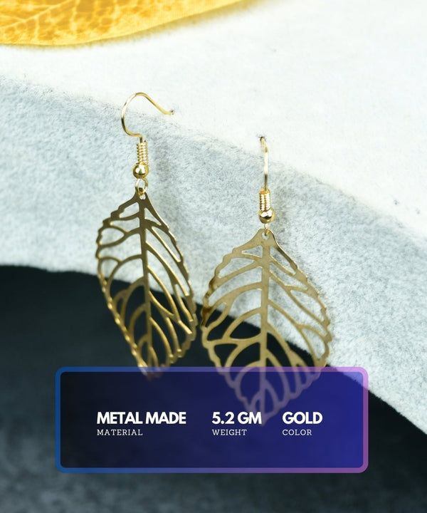 Sowpeace Floral Net Gold Stainless Steel Earrings | Elegant One‑Size Lightweight Jewelry for Women & Daily Wear — image 3
