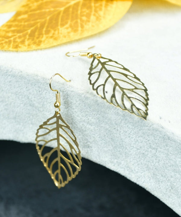 Sowpeace Floral Net Gold Stainless Steel Earrings | Elegant One‑Size Lightweight Jewelry for Women & Daily Wear — image 2
