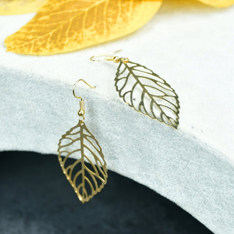 Sowpeace Floral Net Gold Stainless Steel Earrings | Elegant One‑Size Lightweight Jewelry for Women & Daily Wear – view 2