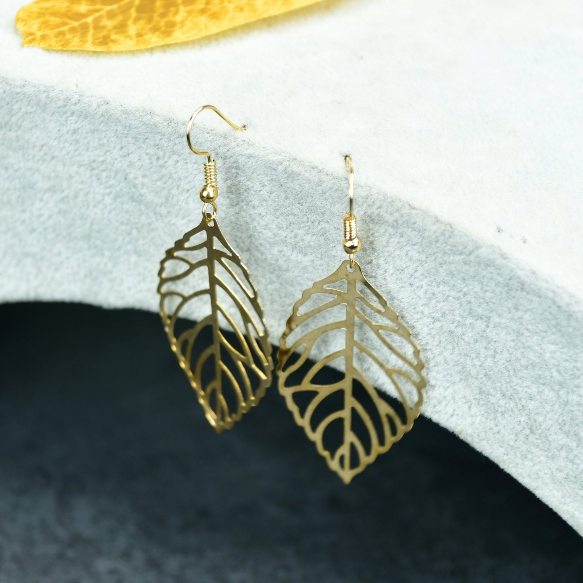 Sowpeace Floral Net Gold Stainless Steel Earrings | Elegant One‑Size Lightweight Jewelry for Women & Daily Wear - Sowpeace - 