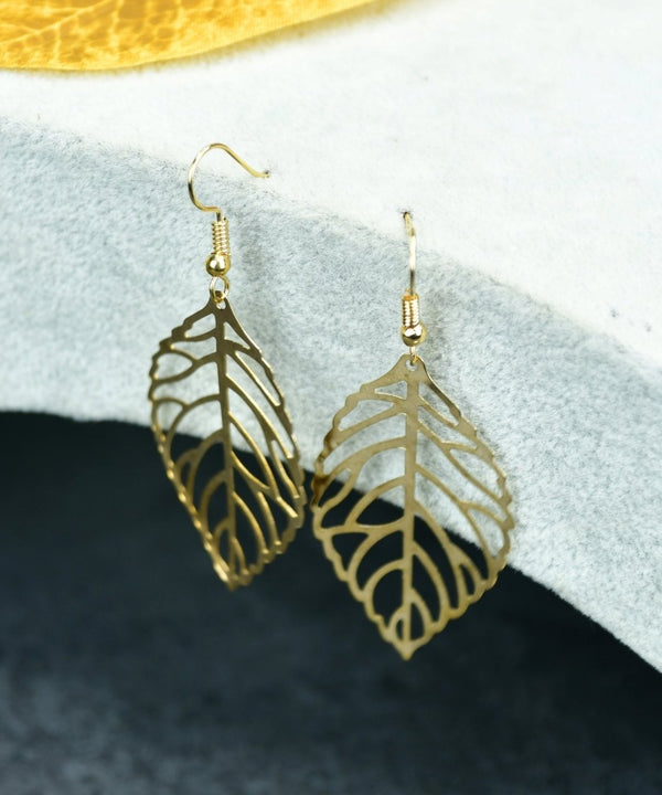 Sowpeace Floral Net Gold Stainless Steel Earrings | Elegant One‑Size Lightweight Jewelry for Women & Daily Wear — main view