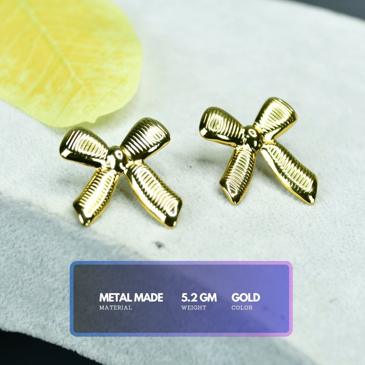 Sowpeace Floral Stripe Gold Stainless Steel Earrings | Stylish One‑Size Lightweight Jewelry for Women & Daily Wear - Sowpeace - 